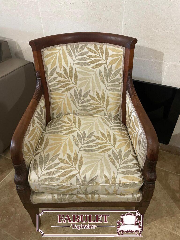 Fauteuil bergère restauré par Maison Fabulet à Montpellier